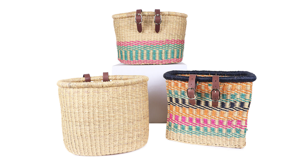 Bike Baskets  Stylish Bicycle Accessory Hand Woven in Ghana – The Basket  Room