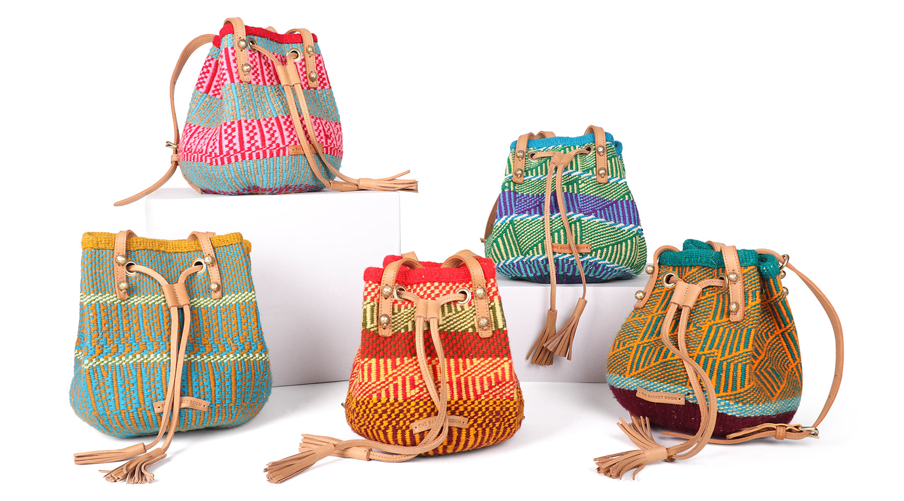 ANTHRO En Shalla Woven Basket Bucket orders Bag