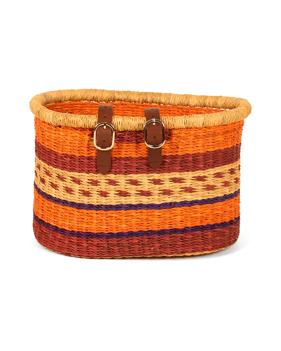AKOKO Orange Burgandy Blue Oblong Bike Basket