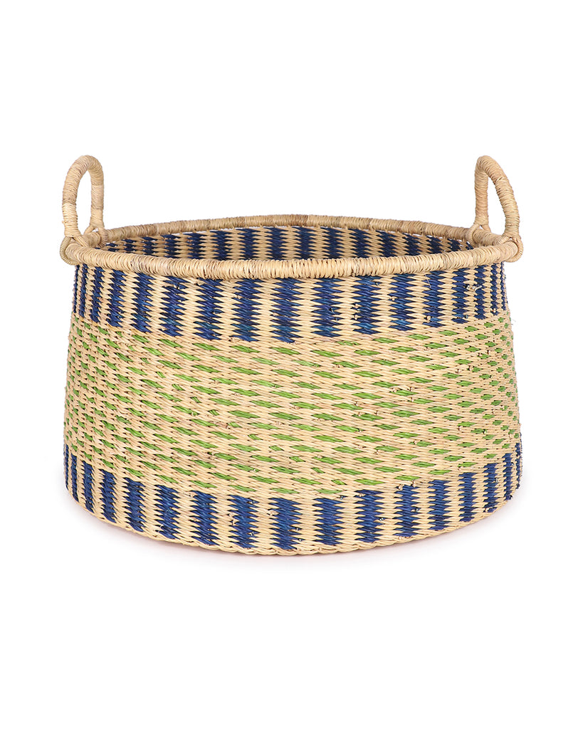 Accra Round Large Storage Baskets, Handwoven in Morocco, 3 sizes