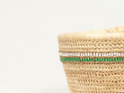 KIJANI: Green Beaded Doum Palm Leaf Baskets - Nomadic Beaded - The Basket Room 