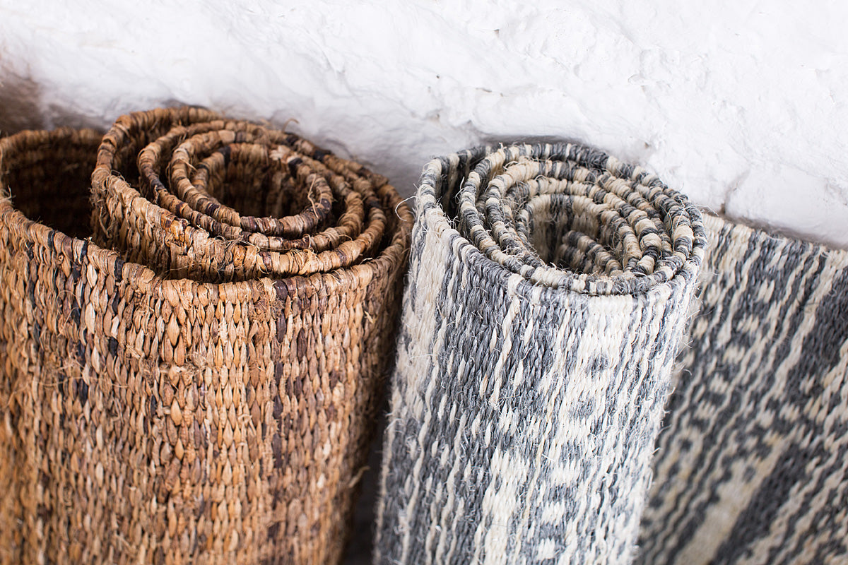 JANI: Natural Woven Floor Mat - Floor Mat - The Basket Room 