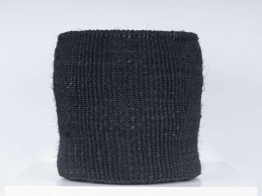 USIKU: Black Coal Woven Storage Basket - Sisal Basket - The Basket Room 